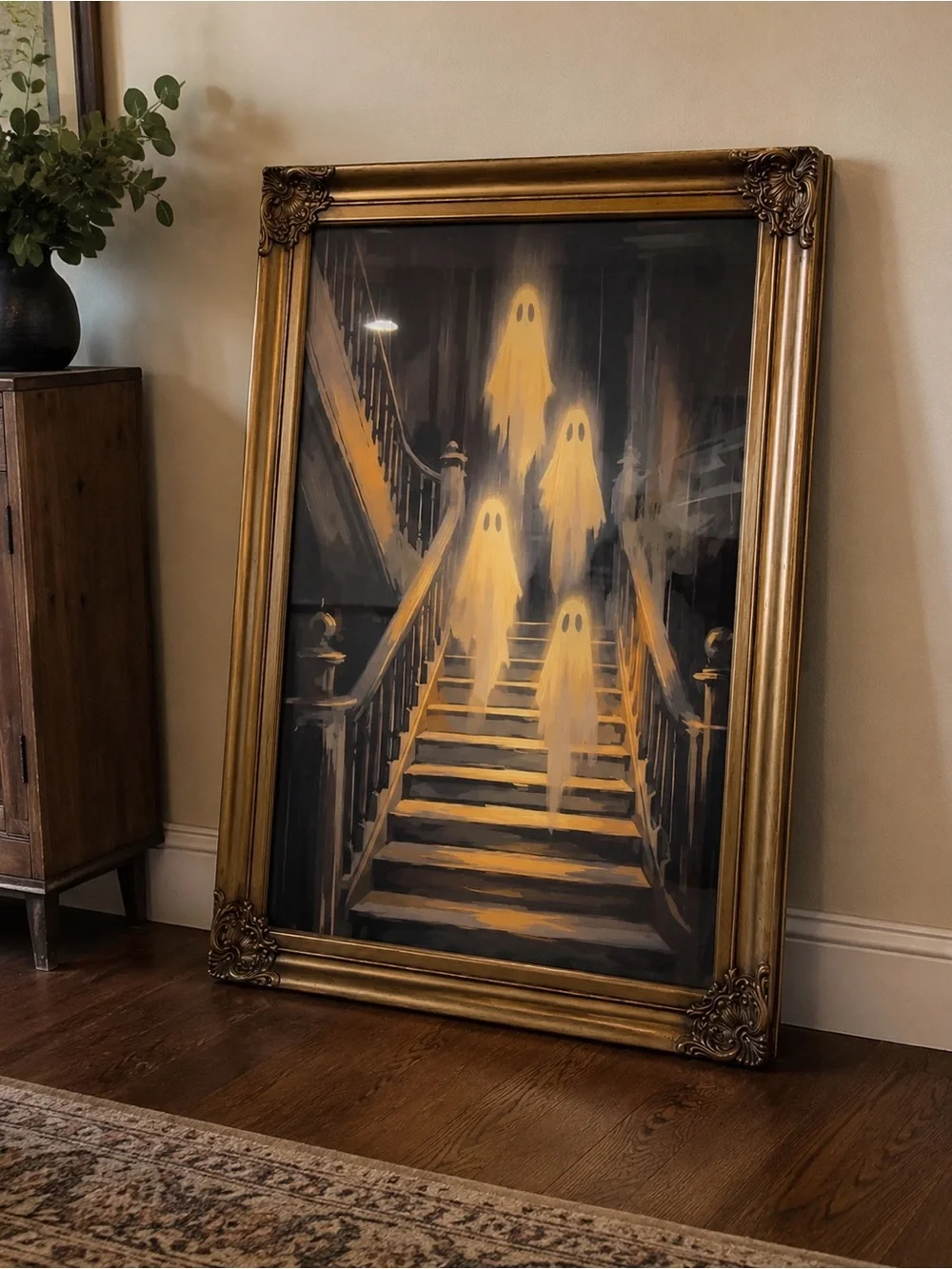 VIRAL MARTHA STEWART 4-GHOST STAIRCASE LED MIRROR — BRAND NEW IN BOX